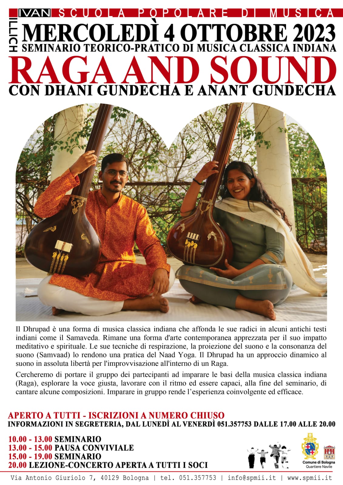  RAGA AND SOUND Seminario teorico pratico di musica classica indiana con Dhani Gundecha e Anant Gundecha